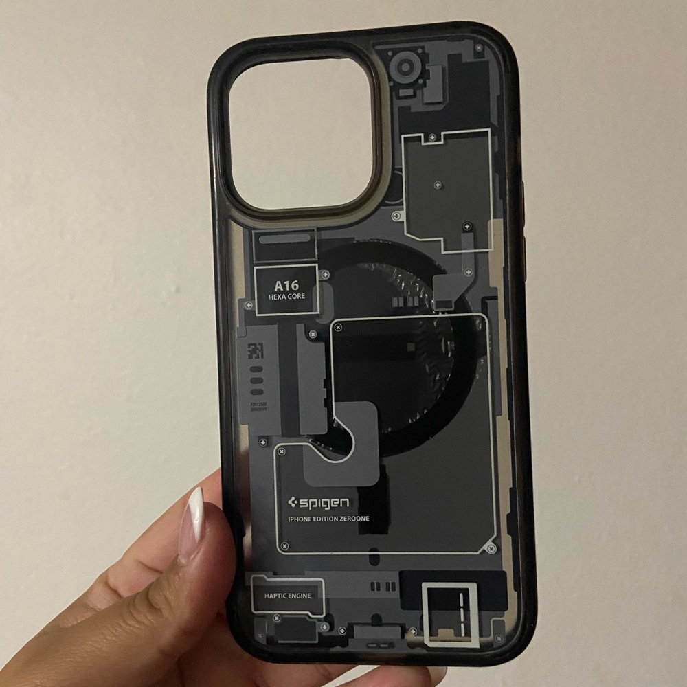 Spigen Black and Gray iPhone Case with Circuit Design